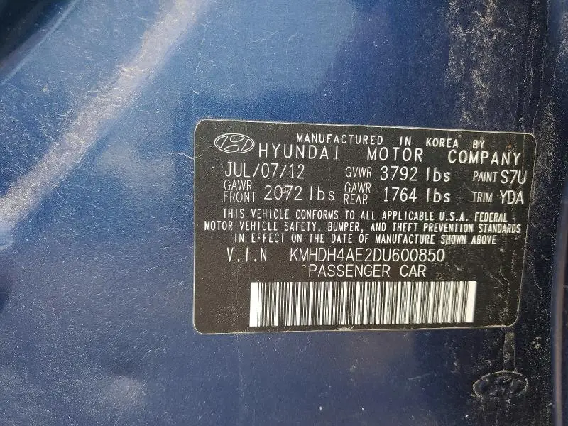 2013 HYUNDAI ELANTRA LIMITED  