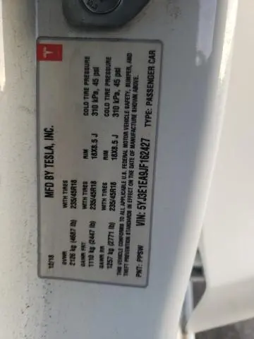 2018 TESLA MODEL 3   