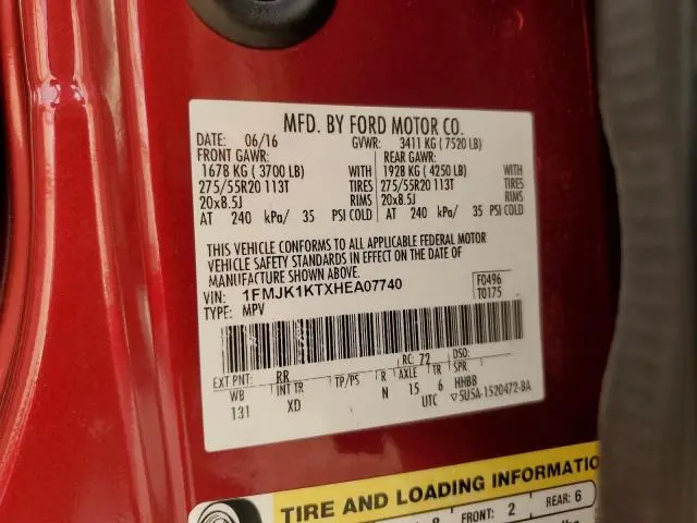 2017 FORD EXPEDITION EL LIMITED  