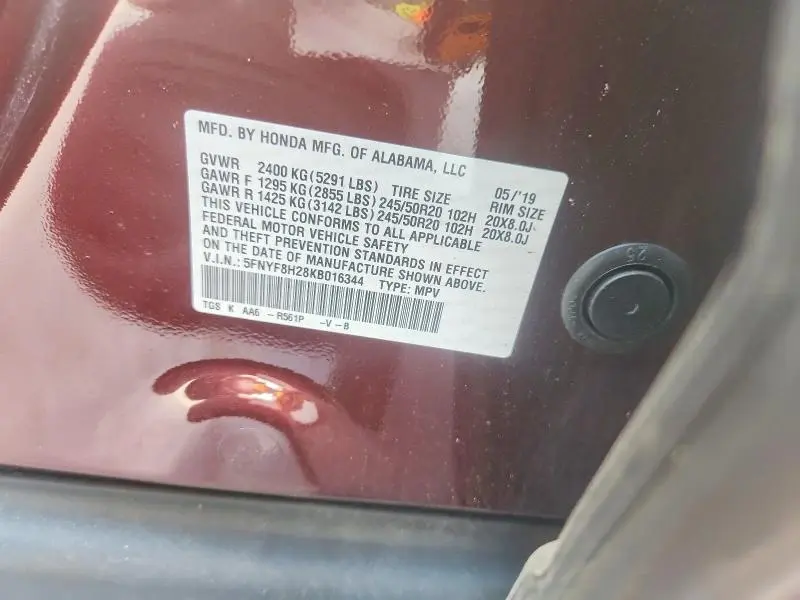2019 HONDA PASSPORT SPORT  