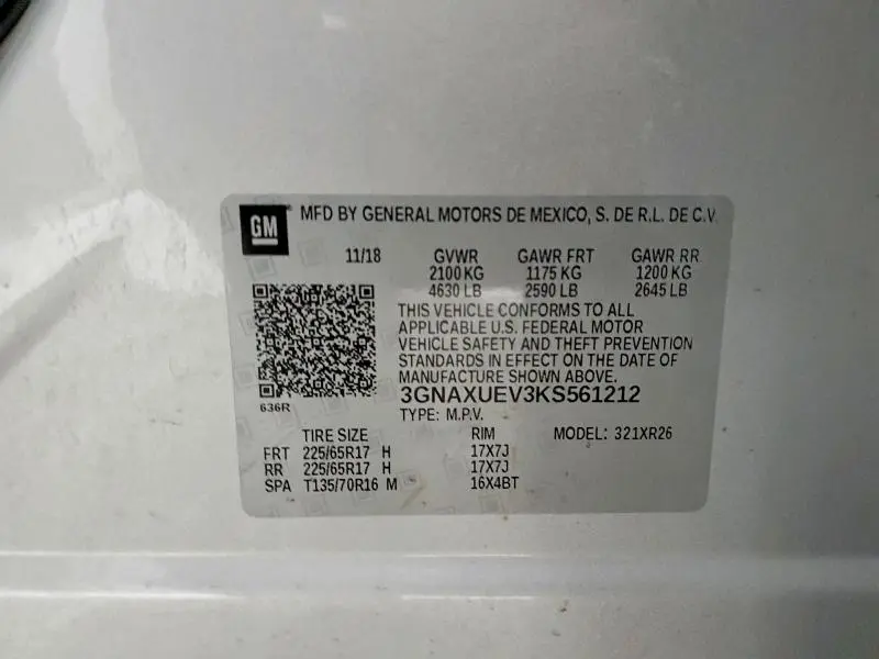2019 CHEVROLET EQUINOX LT  
