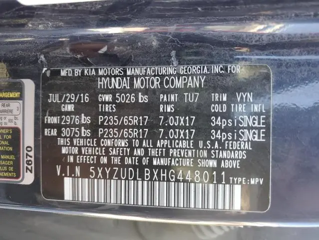 2017 HYUNDAI SANTA FE SPORT   