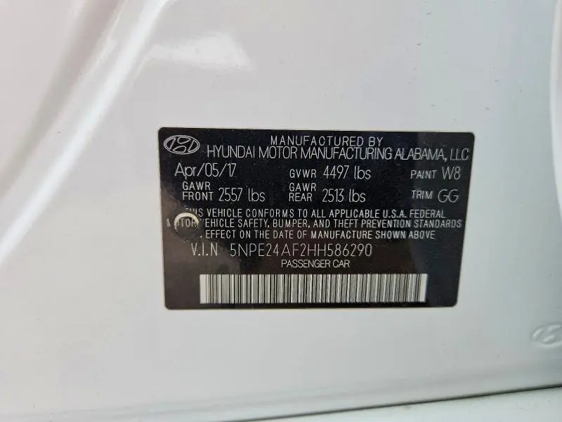 2017 HYUNDAI SONATA SE  
