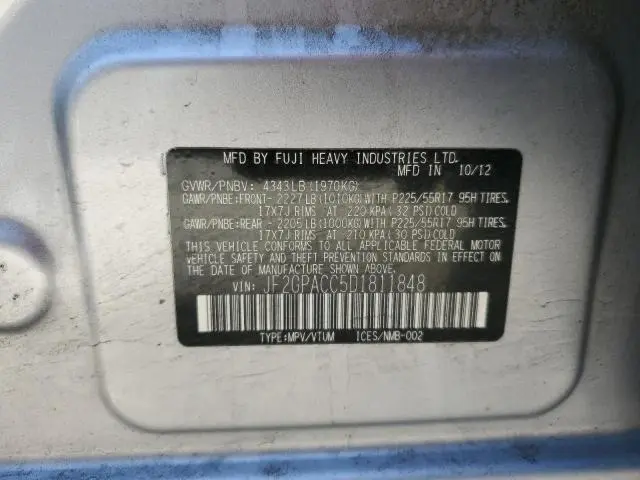 2013 SUBARU XV CROSSTREK 2.0 PREMIUM  