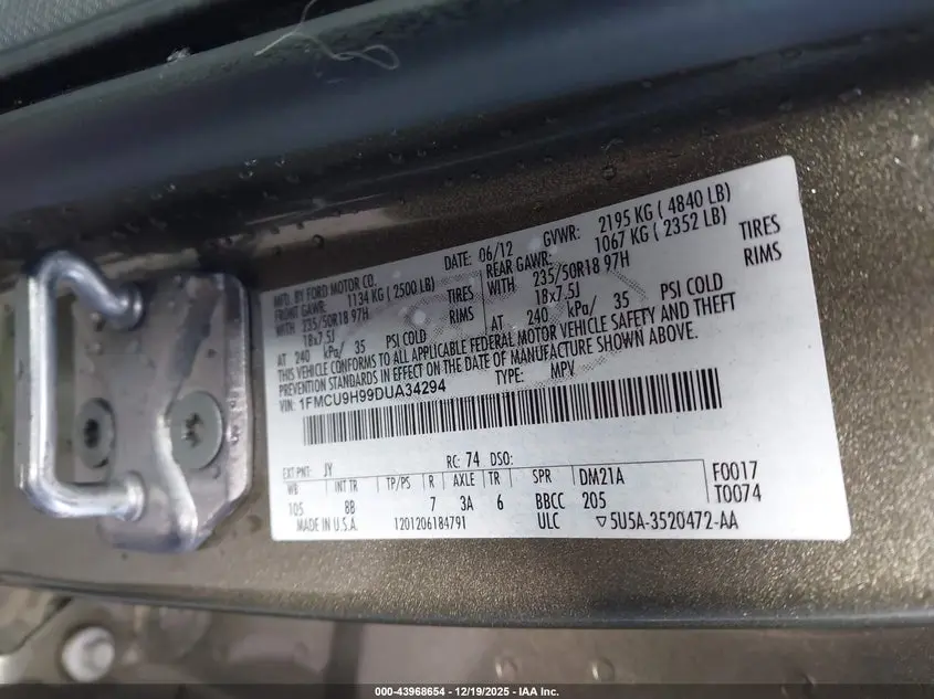 2013 FORD ESCAPE SEL