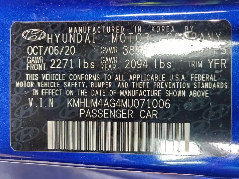 2021 HYUNDAI ELANTRA SEL  