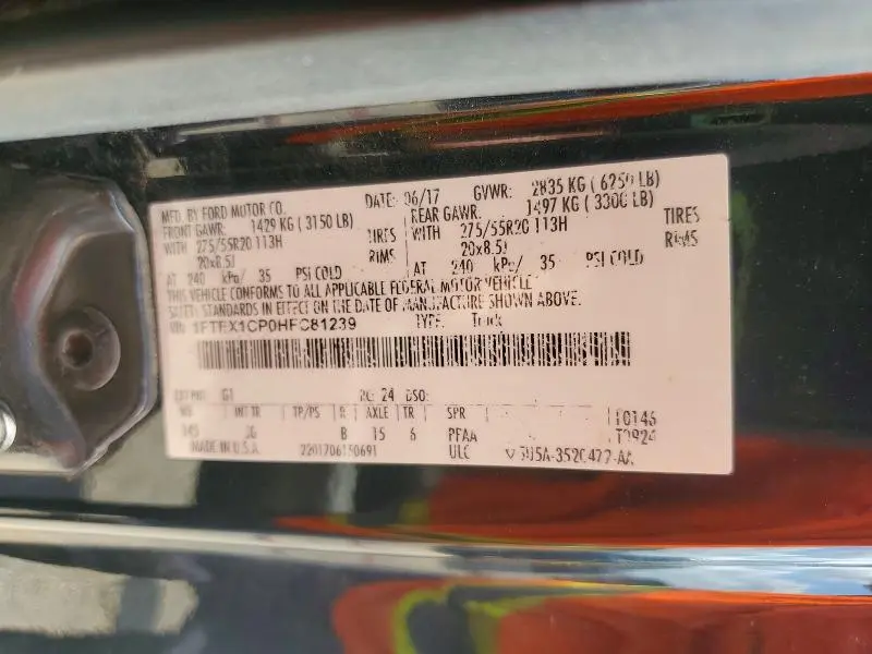 2017 FORD F150 SUPER CAB  