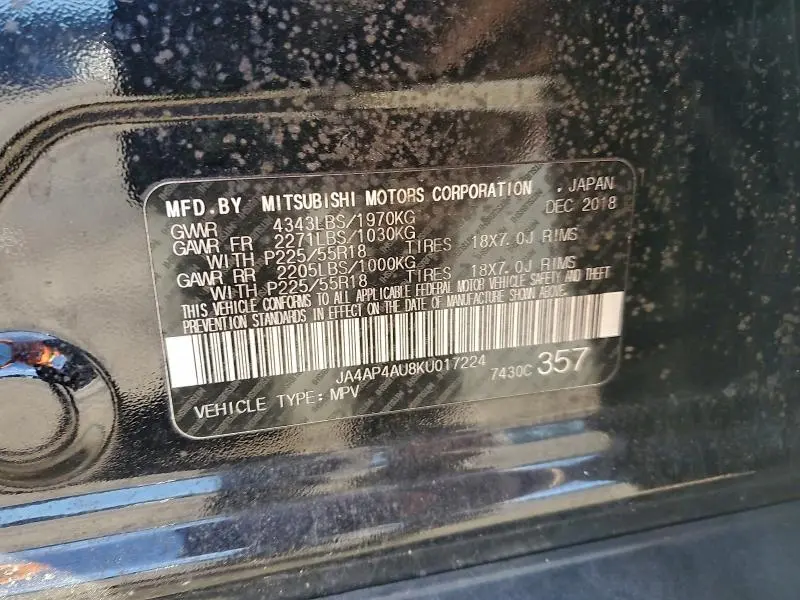 2019 MITSUBISHI OUTLANDER SPORT SE  