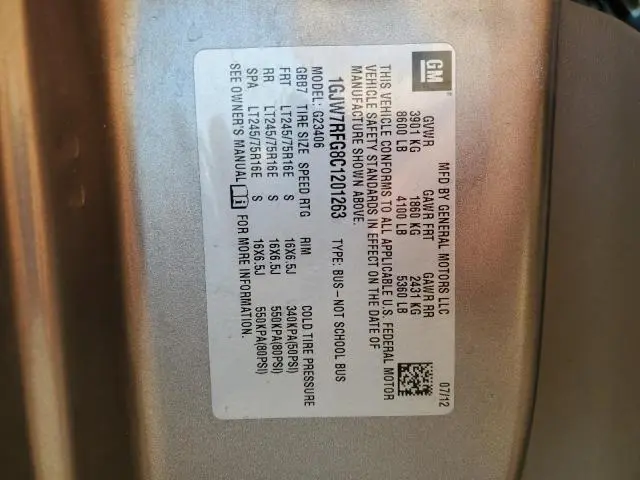 2012 GMC SAVANA G2500 LT  