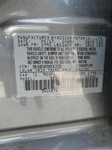 2017 NISSAN SENTRA S  