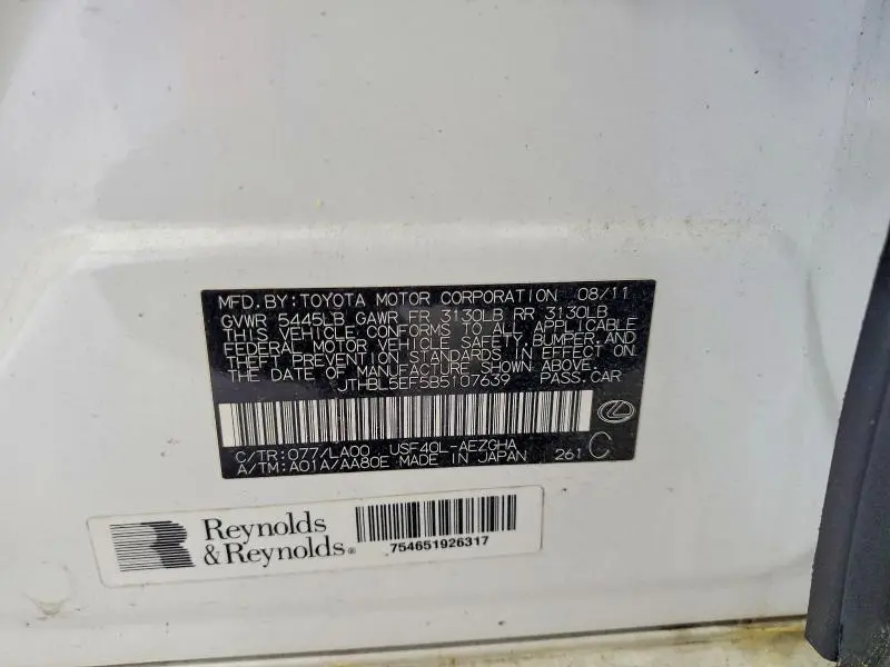 2011 LEXUS LS 460 BASE  