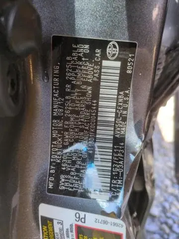 2012 TOYOTA CAMRY HYBRID  