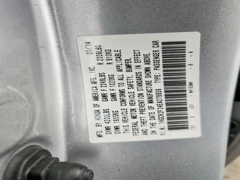 2014 HONDA ACCORD LX  