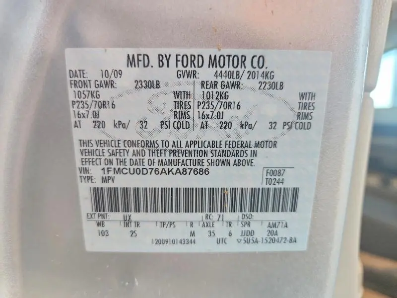 2010 FORD ESCAPE XLT  