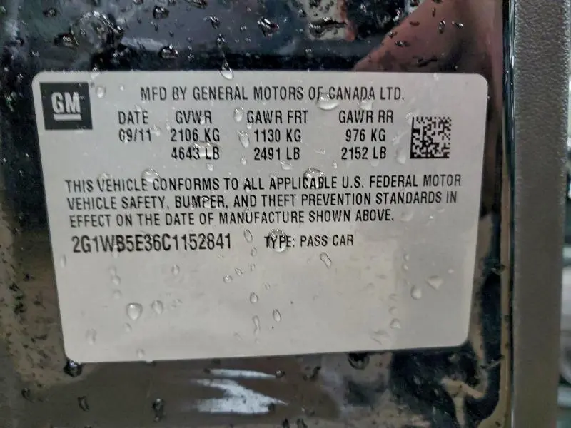 2012 CHEVROLET IMPALA LT  