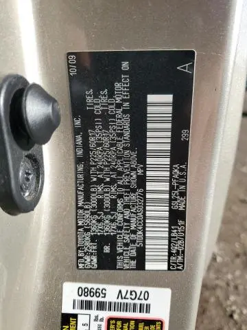 2010 TOYOTA SIENNA XLE  