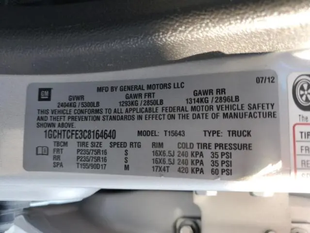 2012 CHEVROLET COLORADO LT  