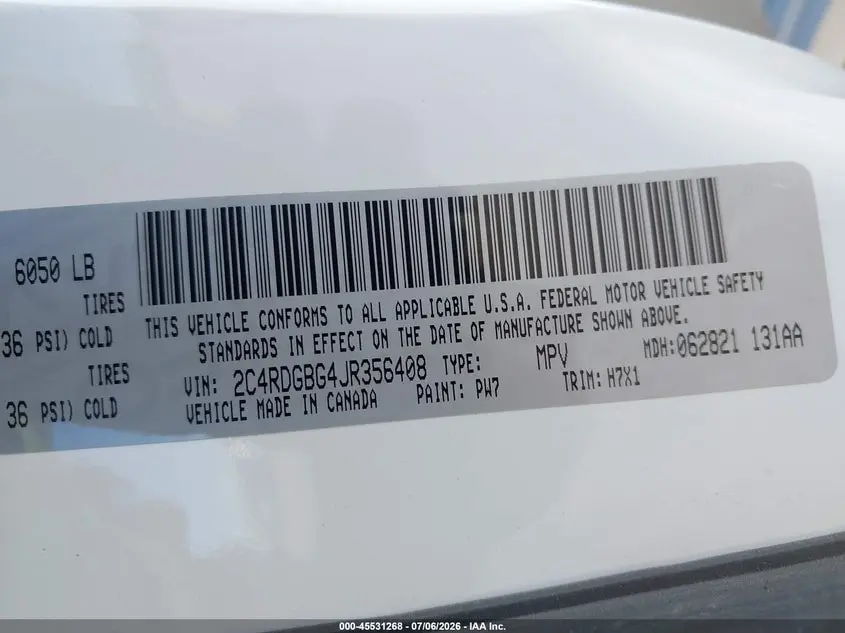 2018 DODGE GRAND CARAVAN SE
