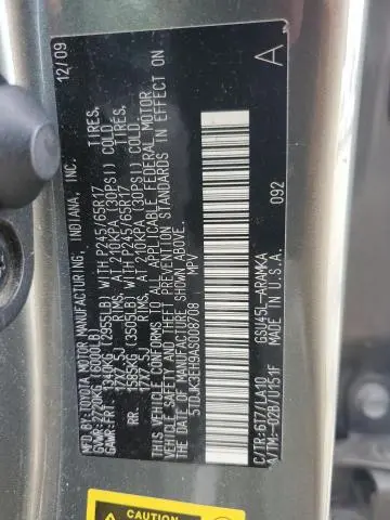 2010 TOYOTA HIGHLANDER SE  