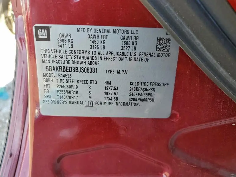 2011 BUICK ENCLAVE CXL  