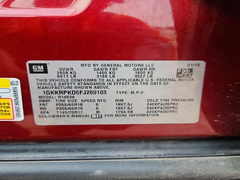 2015 GMC ACADIA SLE  