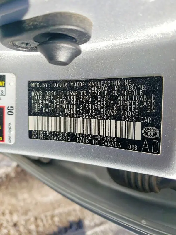 2016 TOYOTA COROLLA LE PLUS  