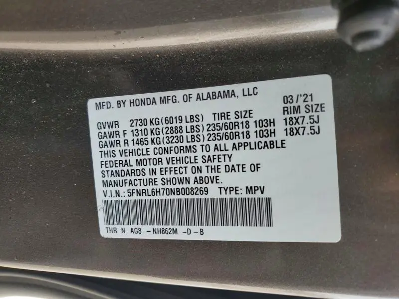 2022 HONDA ODYSSEY EXL  