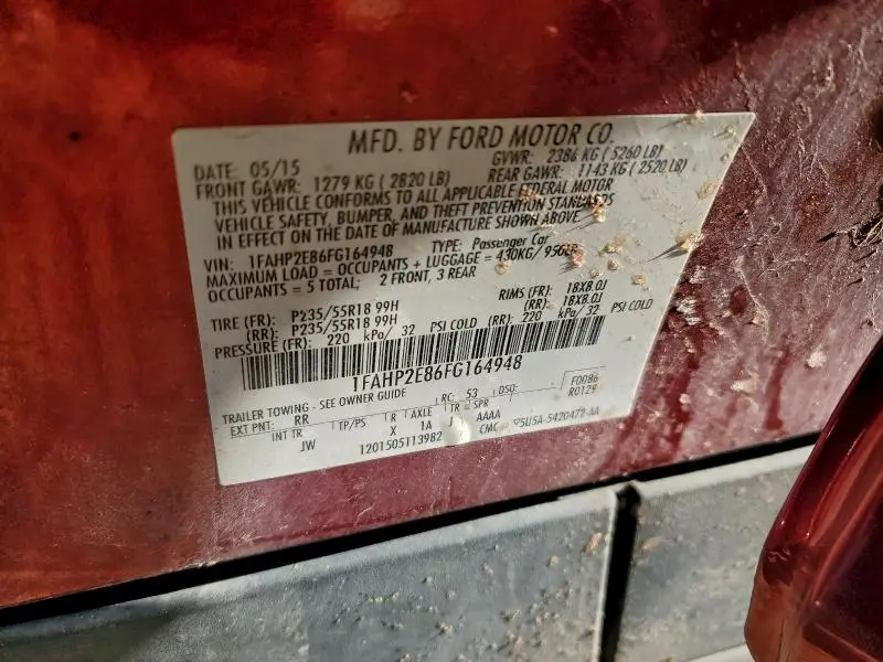 2015 FORD TAURUS SEL  