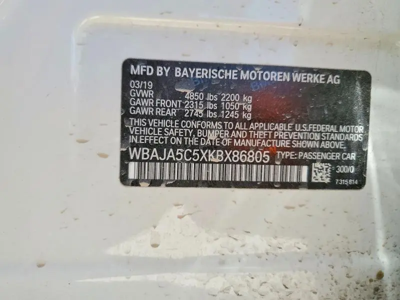 2019 BMW 530 I  
