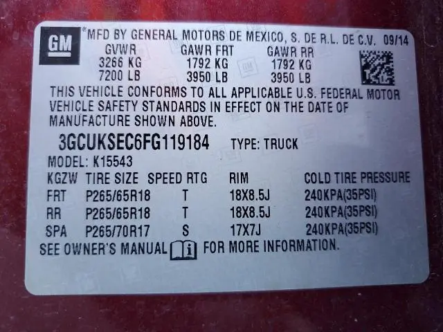 2015 CHEVROLET SILVERADO K1500 LTZ  