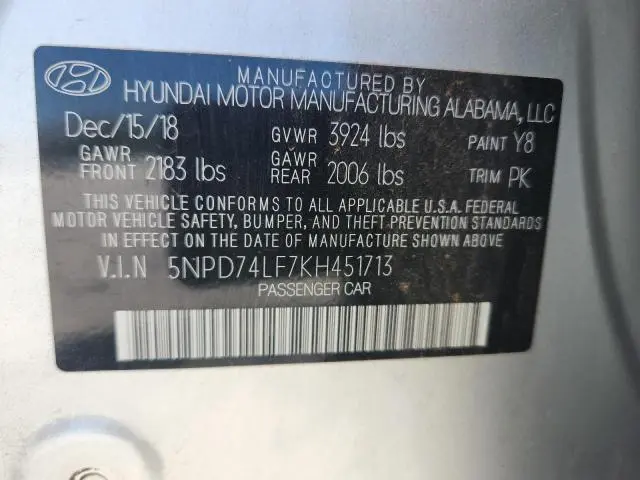2019 HYUNDAI ELANTRA SE  