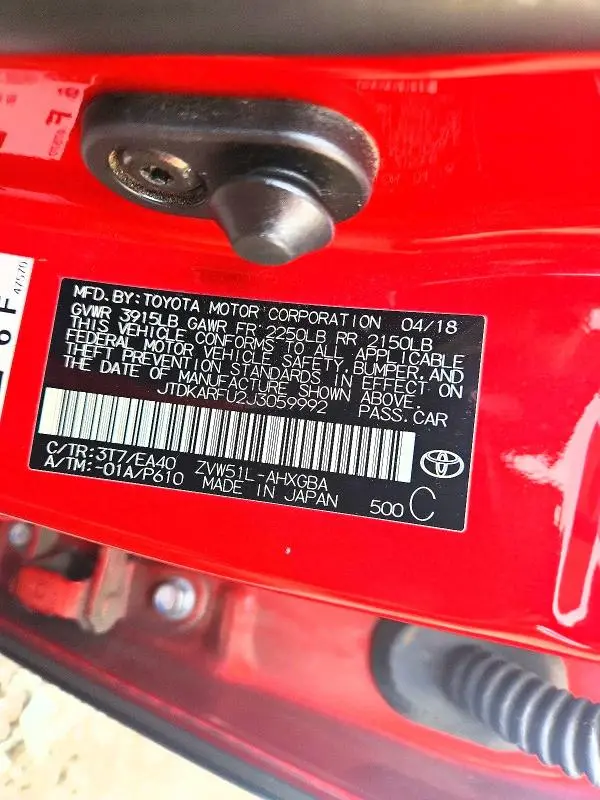 2018 TOYOTA PRIUS FOUR  