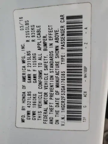 2016 HONDA ACCORD SPORT  