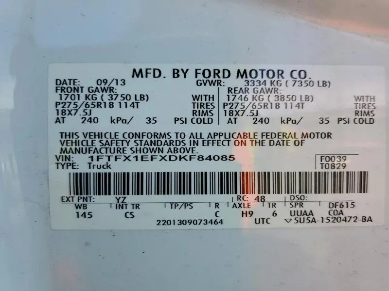 2013 FORD F150 SUPER CAB  