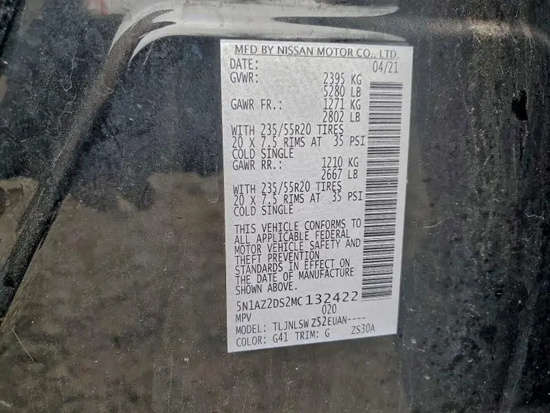 2021 NISSAN MURANO PLATINUM  