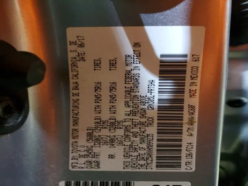 2017 TOYOTA TACOMA DOUBLE CAB  