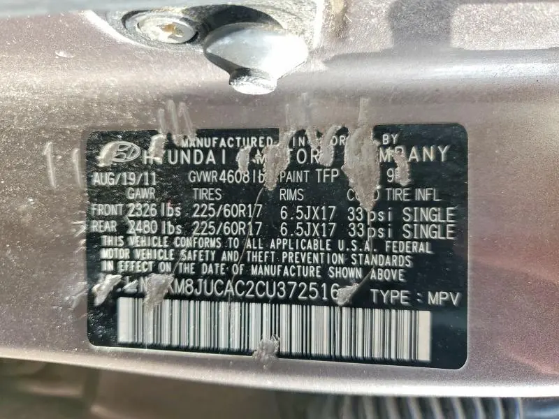 2012 HYUNDAI TUCSON GLS  