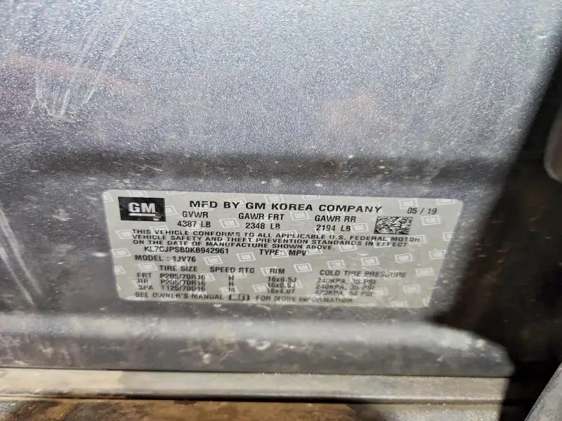 2019 CHEVROLET TRAX 1LT  