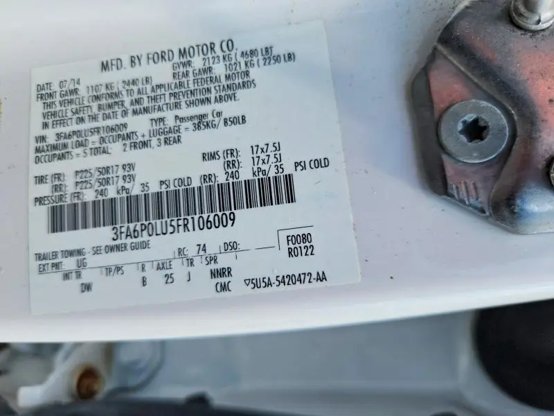 2015 FORD FUSION SE HYBRID  