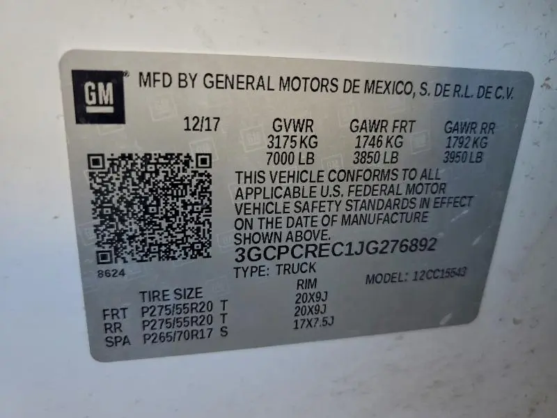 2018 CHEVROLET SILVERADO C1500 LT  