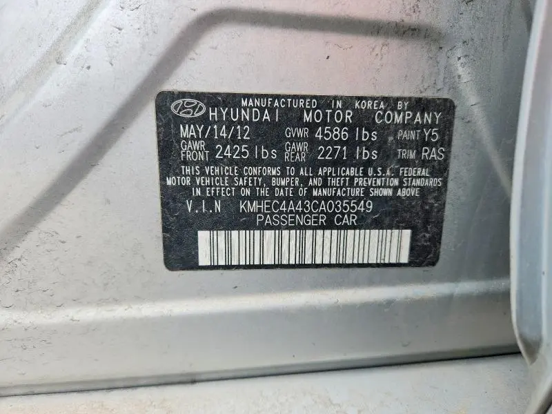 2012 HYUNDAI SONATA HYBRID  