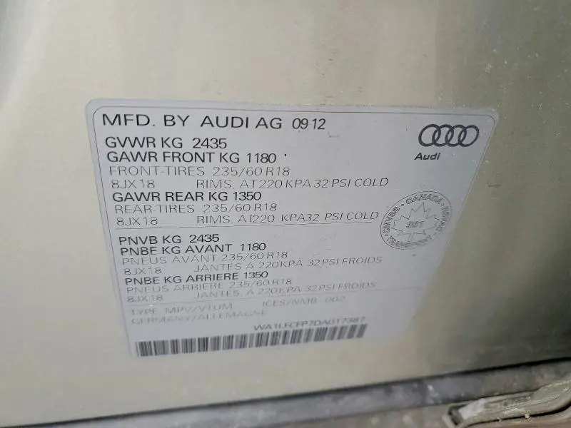 2013 AUDI Q5 PREMIUM PLUS  