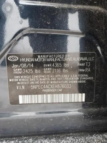2014 HYUNDAI SONATA SE  