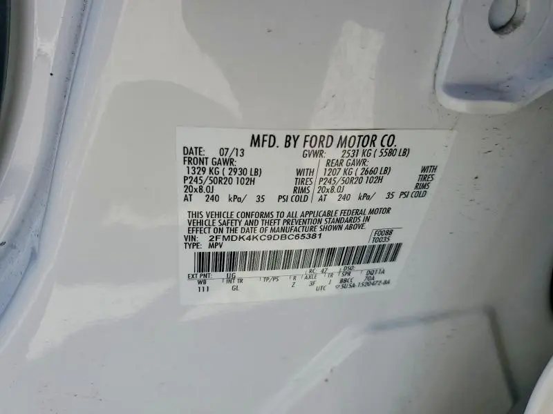 2013 FORD EDGE LIMITED  