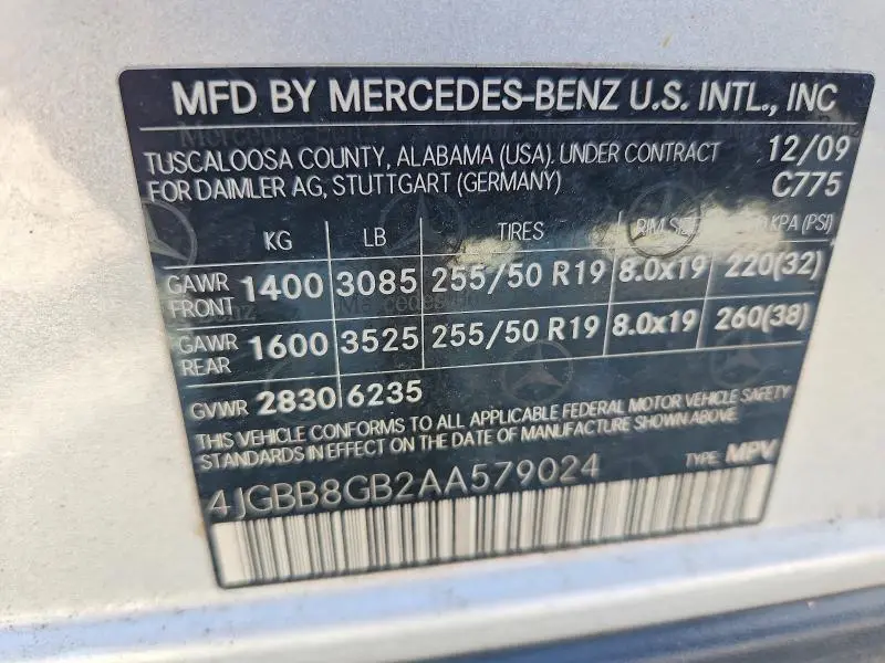 2010 MERCEDES-BENZ ML 350 4MATIC  