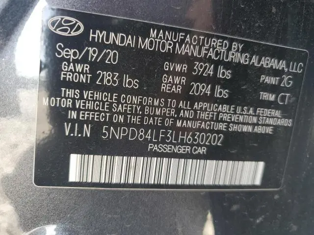 2020 HYUNDAI ELANTRA SEL  