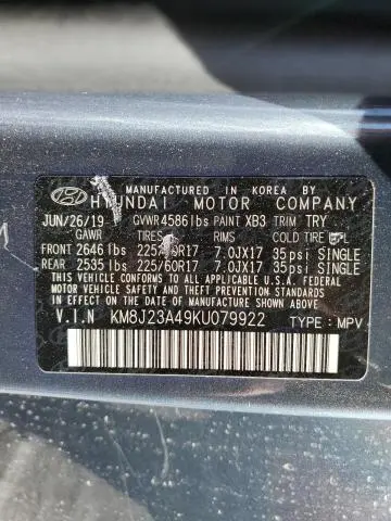 2019 HYUNDAI TUCSON SE  