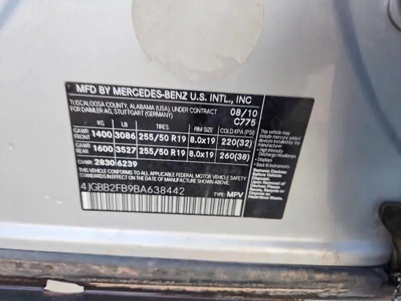 2011 MERCEDES-BENZ ML 350 BLUETEC  