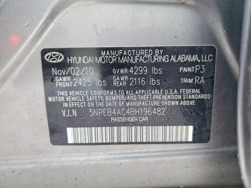 2011 HYUNDAI SONATA GLS  