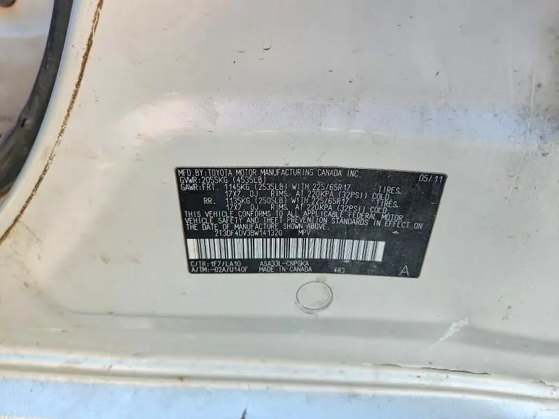 2011 TOYOTA RAV4 LIMITED  